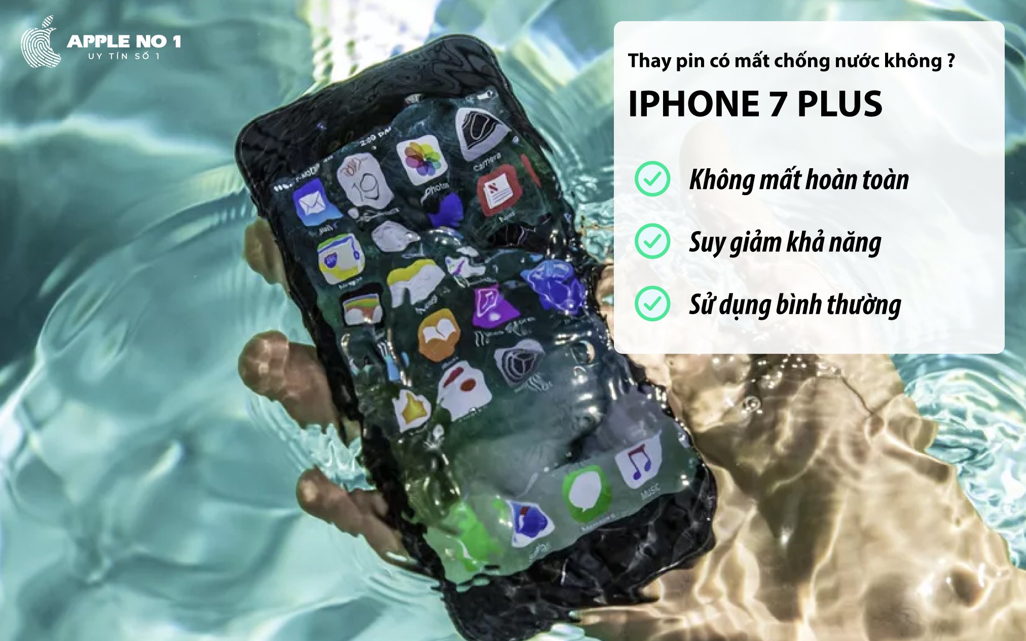 thay pin iphone 7 plus không làm mất hoàn toàn khả năng chống nước